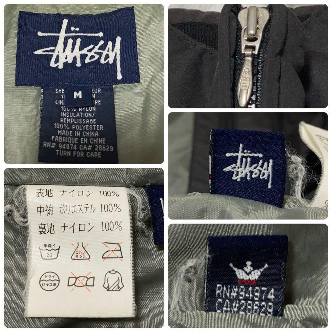 ち*鍋様 90s 白タグ OLD STUSSY ロゴ刺繍 コットン ジップジャケ STUSSY/ステューシー Tシャツ 90年代 白タグ Made in USA (USED)