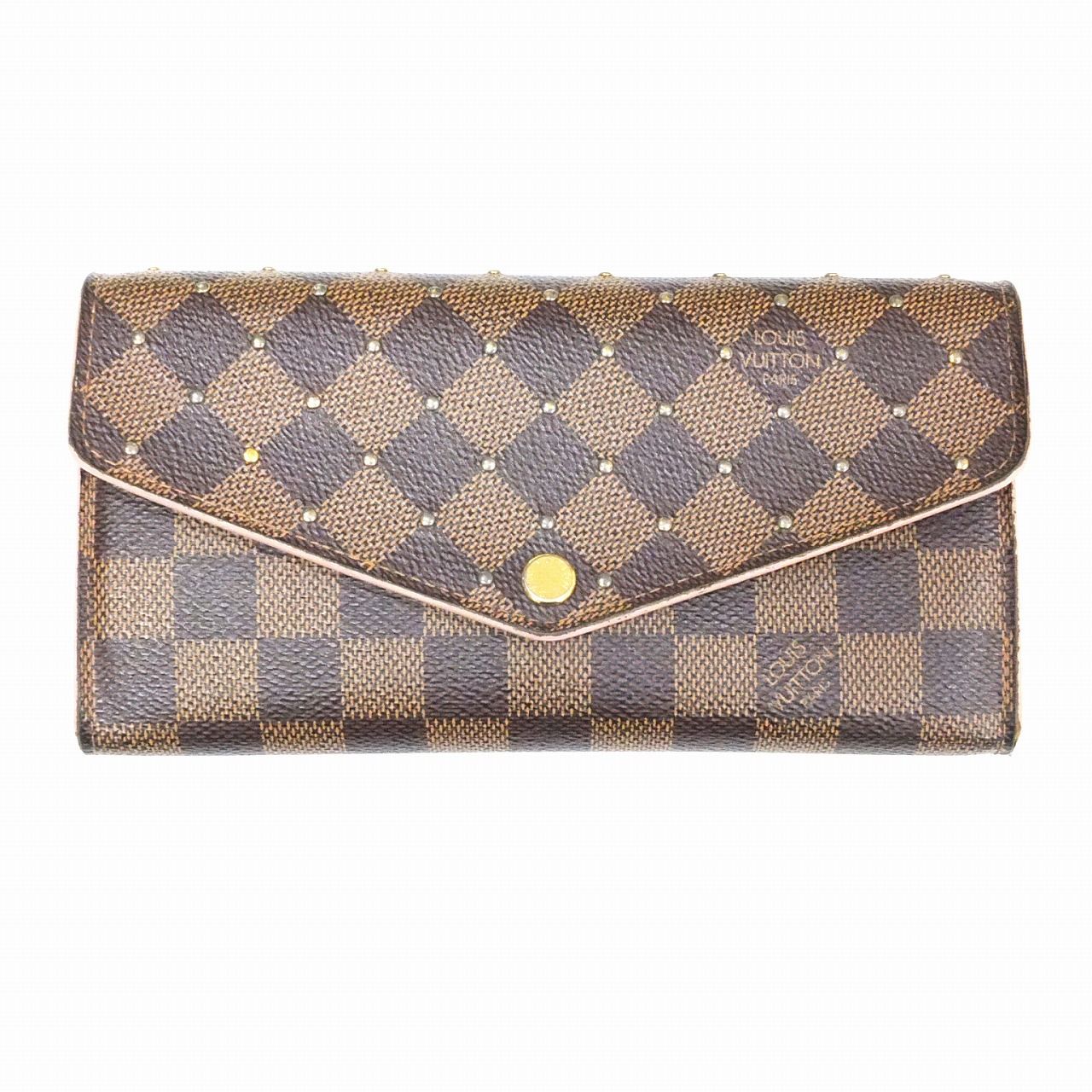 LOUIS VUITTON 長財布 ルイヴィトン スタッズ ダミエ・エベヌ