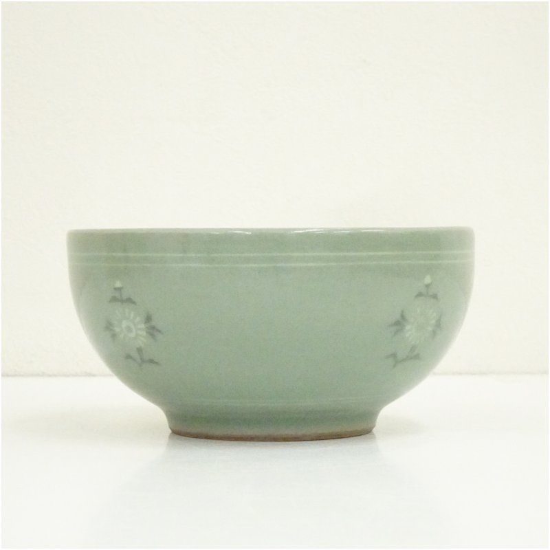 韓国陶窯 東谷 金正黙造 高麗青磁茶碗（共箱） 茶道 高麗 高麗茶碗