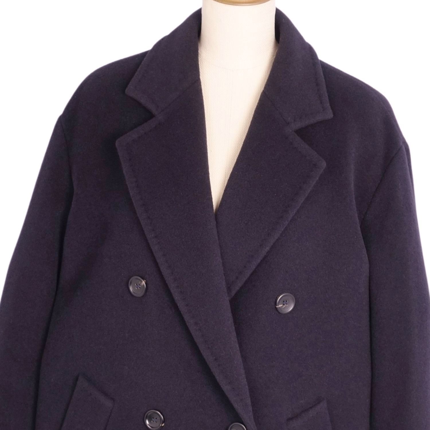 美品 MaxMara マックスマーラ ダブルブレストジャケット 白タグ ネイビー 美品 MaxMara マックスマーラ ダブルブレストジャケット 白タグ