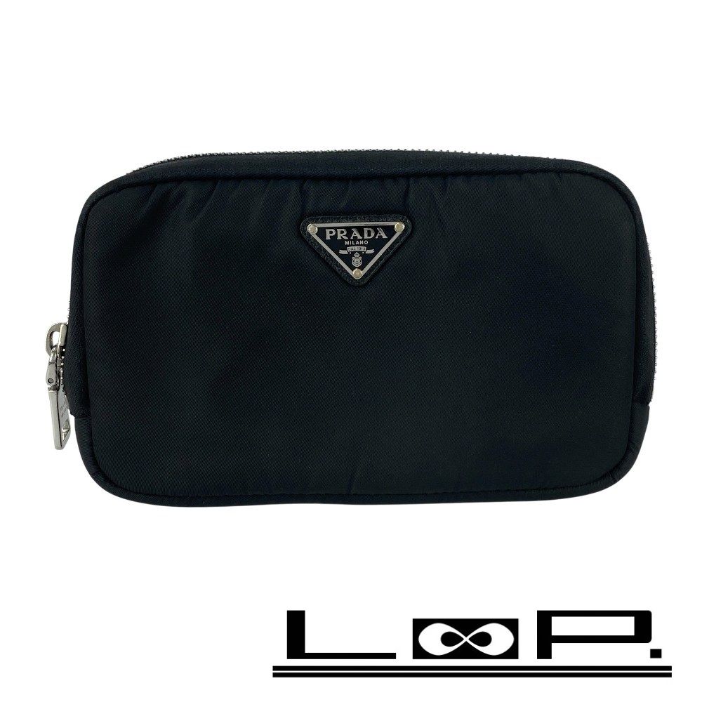 プラダ Re-Nylon 長財布 ポーチ型 財布 ラウンド 長財布 ナイロン ブラック 434921 8
