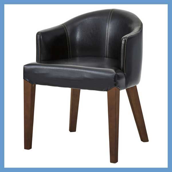 ソフトレザーと天然木 アッシュ のダイニングソファチェア ウィービングベルト W55×D53×H72×SH44cm No.55 ダークブラウン