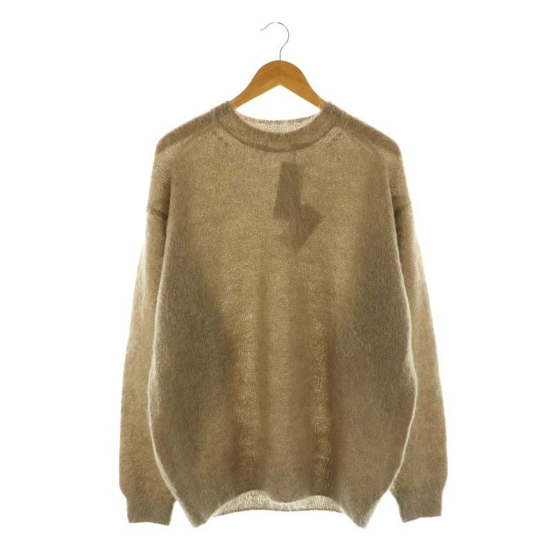 オーラリー AURALEE 24AW BRUSHED SUPER KID MOHAIR KNIT P/O ニット セーター 長袖 モヘヤ ウール混 5 グレーベージュ A24AP03KM /MI OS SH