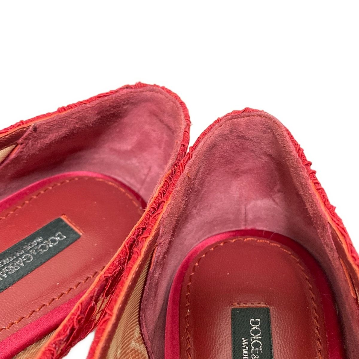 ドルチェ&ガッバーナ DOLCE&GABBANA ビジューレースバレエシューズ DOLCE&GABBANA(ドルチェアンドガッバーナ) フラットシューズ 35