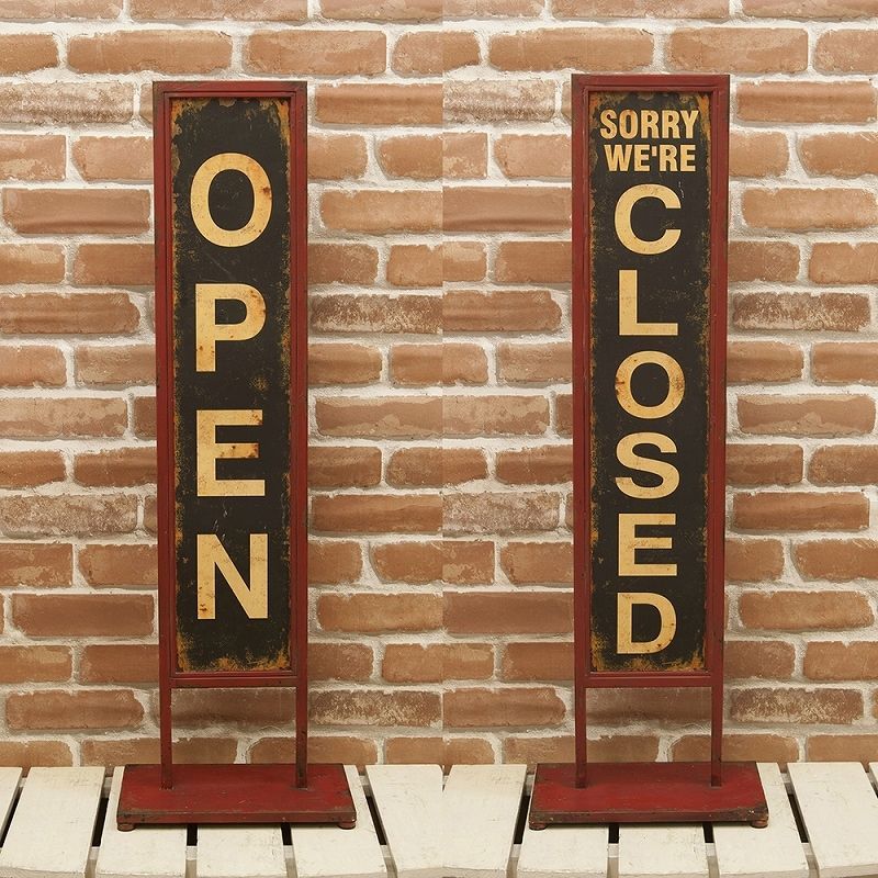 看板 Old New シリーズ Both スタンドプレート OPEN-CLOSED 看板 両面タイプ アメリカン アンティーク レトロ カフェ 店舗看板 置物 オープンクローズ