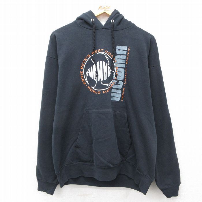 XL/古着 ヘインズ 長袖 スウェット パーカー メンズ 00s WCWMA クルー 黒 ブラック 24sep18 中古 スエット トレーナー トップス