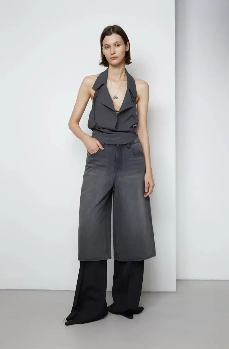 LOW CLASSIC ロウ クラシック デニム バミューダパンツ グレー COLOR XS サイズ