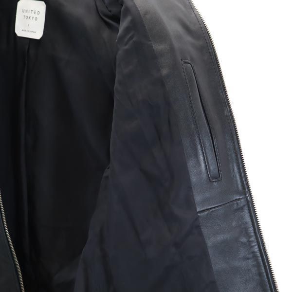 商品詳細ユナイテッドトウキョウ シープスキン シングルライダースジャケット 1 ブラック系 UNITED TOKYO 日本製 メンズ   【221208】