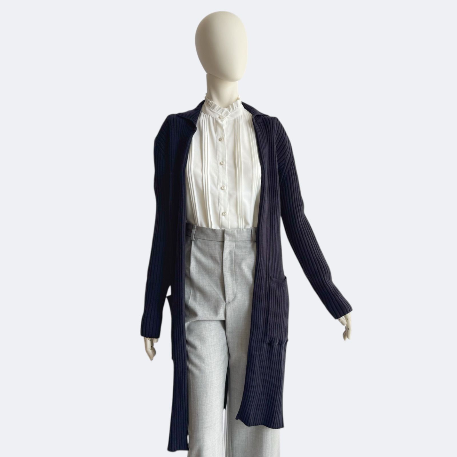 theory luxe セオリーリュクス ロングカーディガン ネイビー - メルカリ