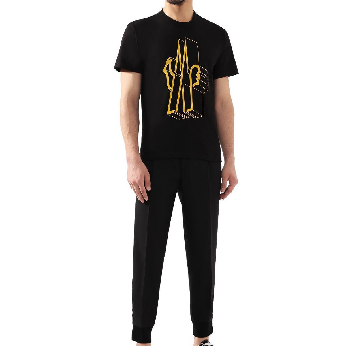 85 MONCLER 8002250 ロゴ プリント Tシャツ ブラック - メルカリ
