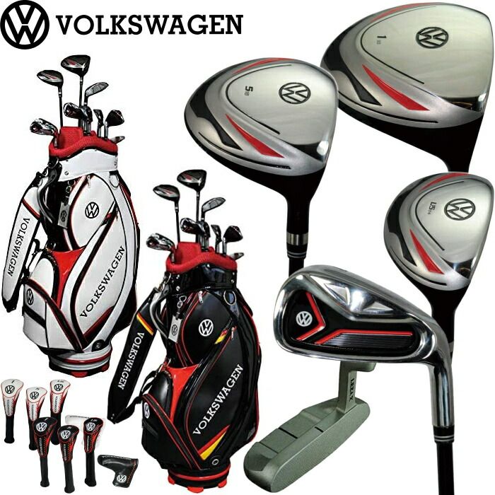フォルクスワーゲン VWCS-9784 キャディバッグ付 クラブ11本セット 1W 5W U5 6-9 PW SW PT ゴルフセット|Volkswagen