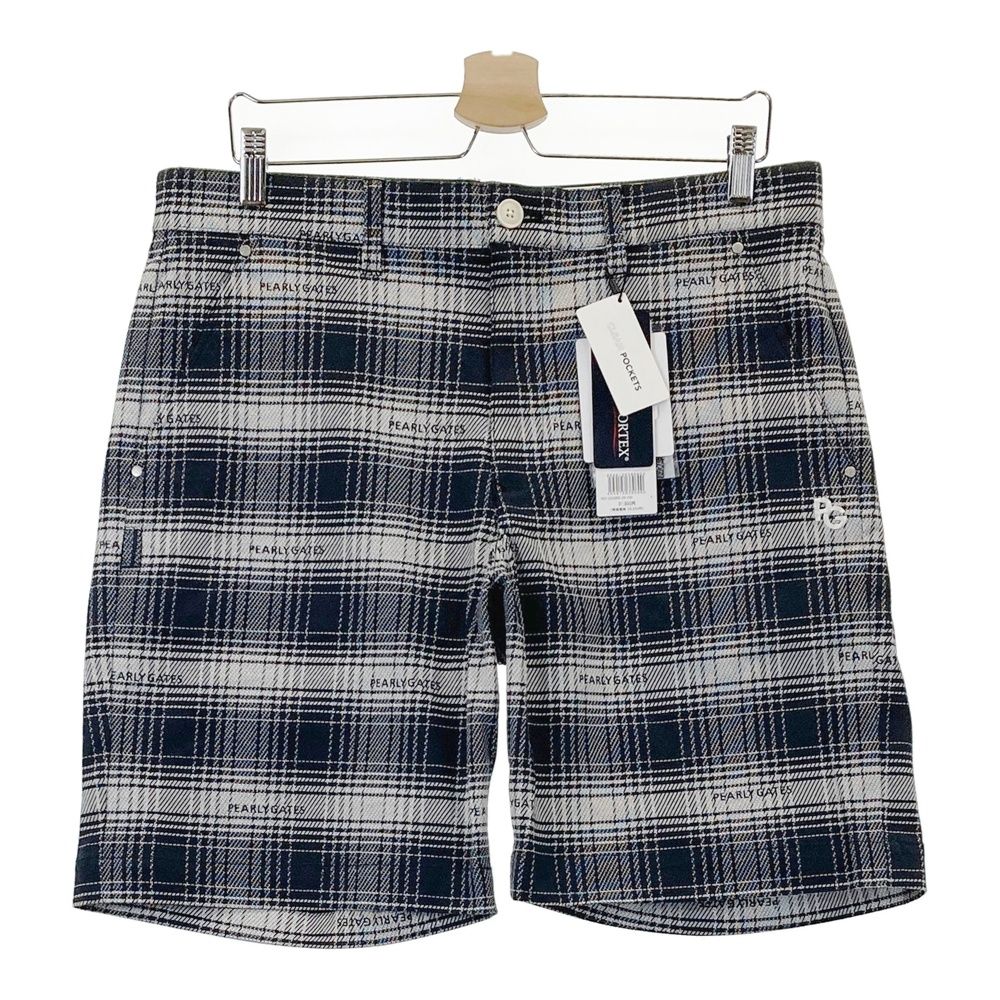 サイズ 6 PEARLY GATES パーリーゲイツ 053-2232805 ストレッチハーフパンツ チェック柄 ネイビー系 240101523530 ゴルフウェア メンズ ストスト
