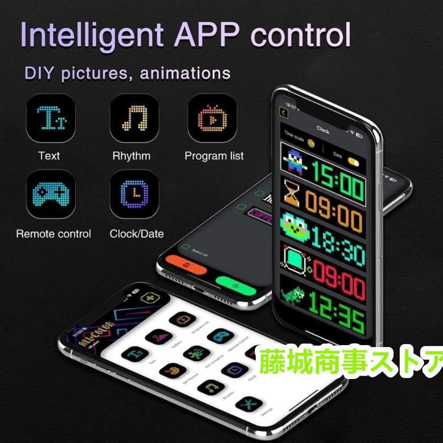 フレキシブルLEDディスプレイスクリーン DIYテキストパターンダイナミックLEDスマートカラフル