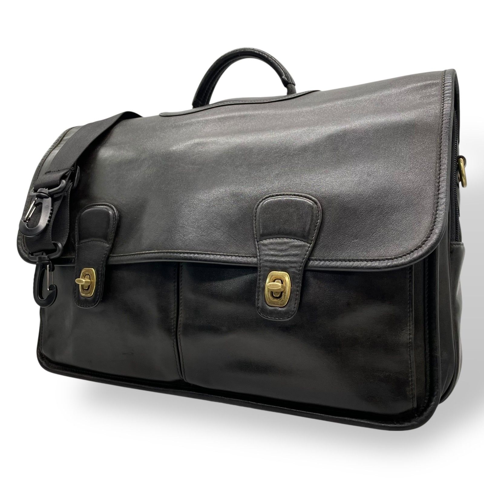 ✨良品✨ コーチ ブリーフケース 2way ビジネスバッグ ブラック レザー