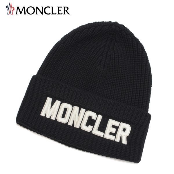 モンクレール MONCLER ユニセックス ロゴ刺しゅう ニットキャップ