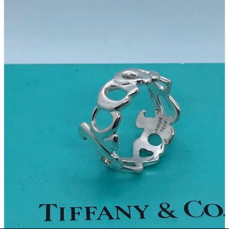 美品 Tiffanyティファニーラブ&キスリング XOリング 14.5号-