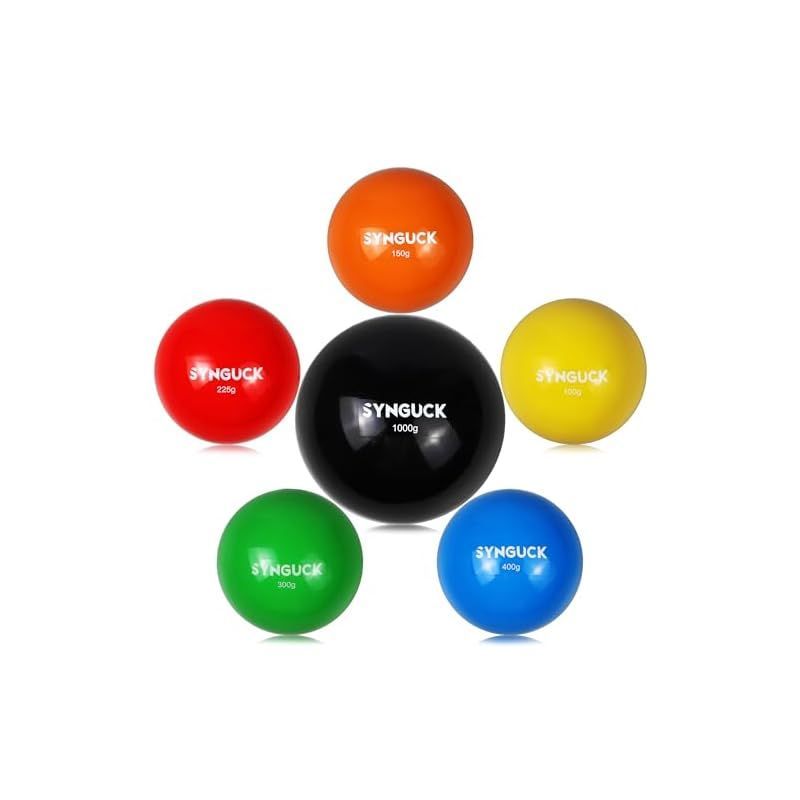 SYNGUCK プライオ トレーニング ボール 野球 投手 球速アップ 練習 プアボール サンドボール ウエイトボール 重い ボール ソフトボール 100g 150g 225g 300g 400g 1000g 6色6ウェイト コンボ パック 0