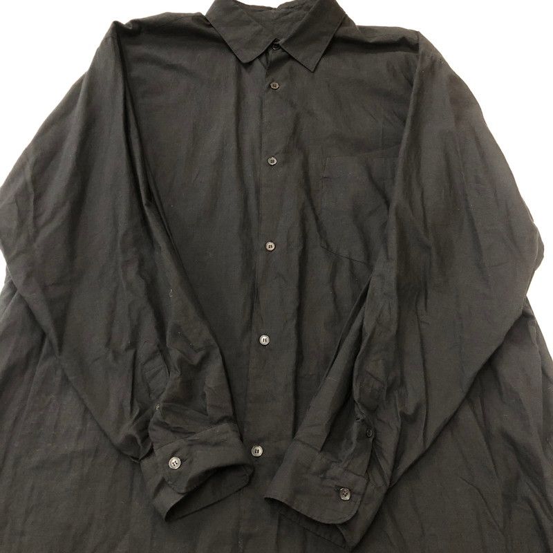 COMOLI 24SS カディコットンコモリシャツ BLACK 3 COMOLI 24SS カディコットンコモリシャツ（3）