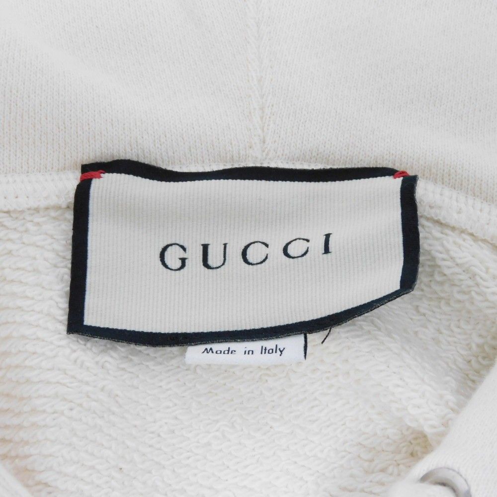 GUCCI - GUCCI グッチ ブレード スパンコール フーディ M ビジュー ビーズ マルチカラー ロゴ コットン アイボリー パーカー 469251 XJA0E 9230 GUCCI グッチ ブレード スパンコール フーディ M ビジュー