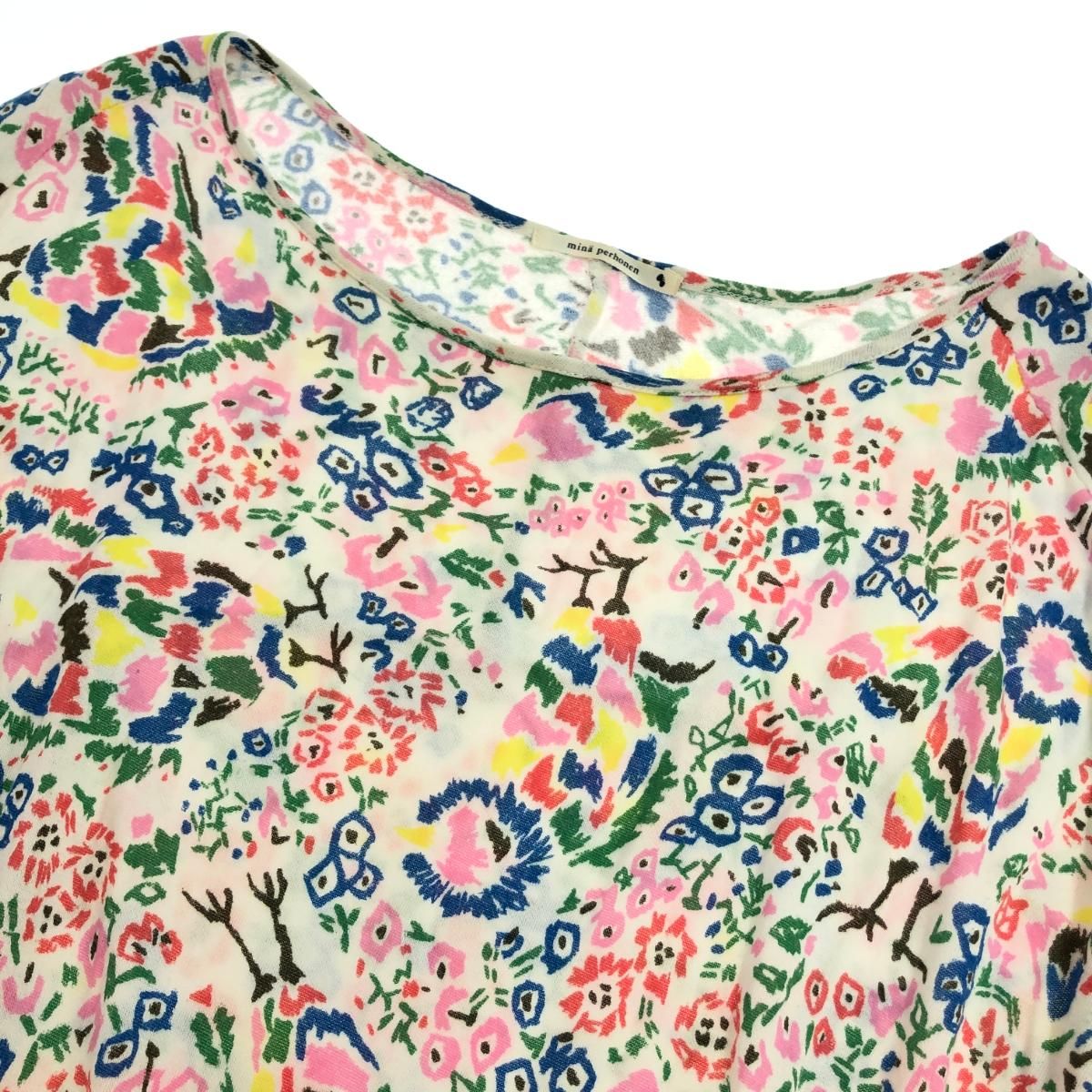 「専用」minaperhonen ワンピース　38 mina perhonen ミナペルホネン 半袖 総柄 ワンピース サイズ:38