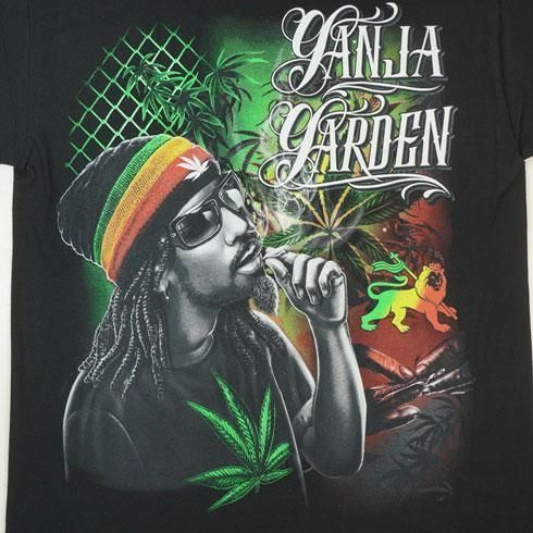 ガンジャ大麻マリファナラスタganja両面プリントティーTシャツ - メルカリ