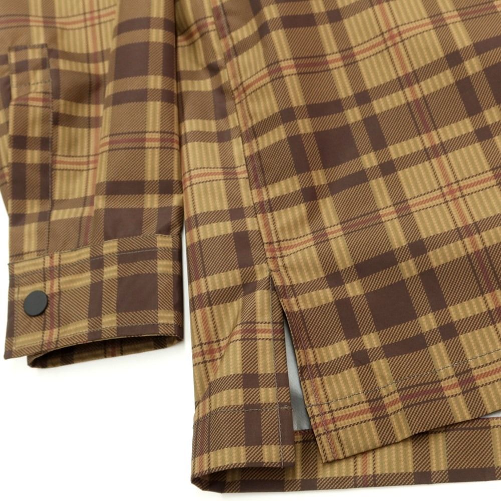 【新品】バグッタ Bagutta ポリエステル チェック ジップアップ シェルジャケット ベージュxオリーブxダークブラン【サイズS】【メンズ】-5