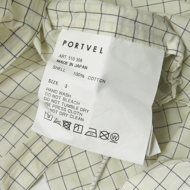 PORTVEL ポートヴェル 20SS 日本製 PULLOVER SHIRT シャーリング PORTVEL ポートヴェル 20SS 日本製 PULLOVER SHIRT シャーリング
