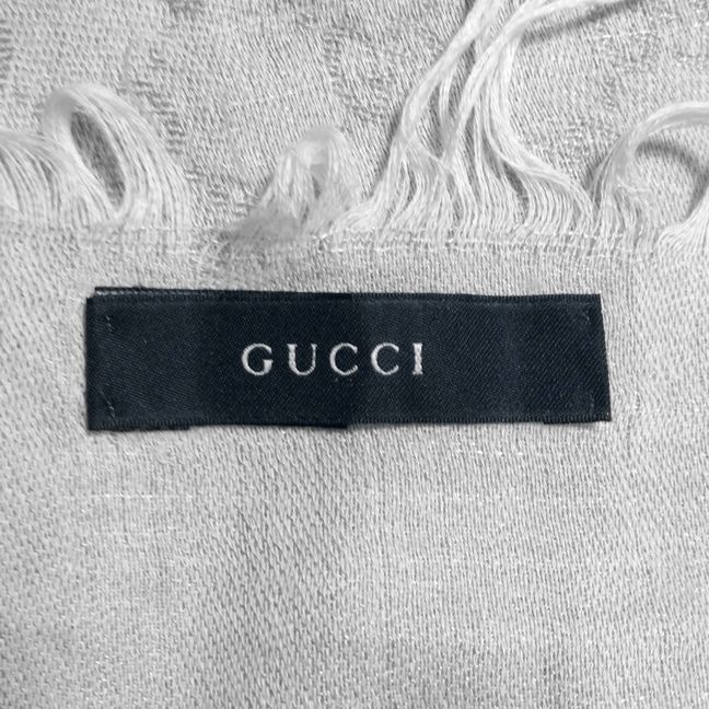 GUCCI(グッチ) ストール(ショール) - ライトグレー GG柄