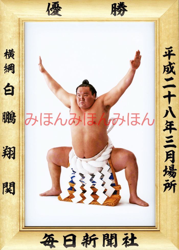 白鵬翔関　優勝ミニ額 大相撲ミニ額 大相撲優勝額　平成２８（２０１６）年３月場所 優勝 横綱 白鵬翔関（３６回目の優勝） ※受注生産品のため、ご注文後はいかなる理由でも返品、返金