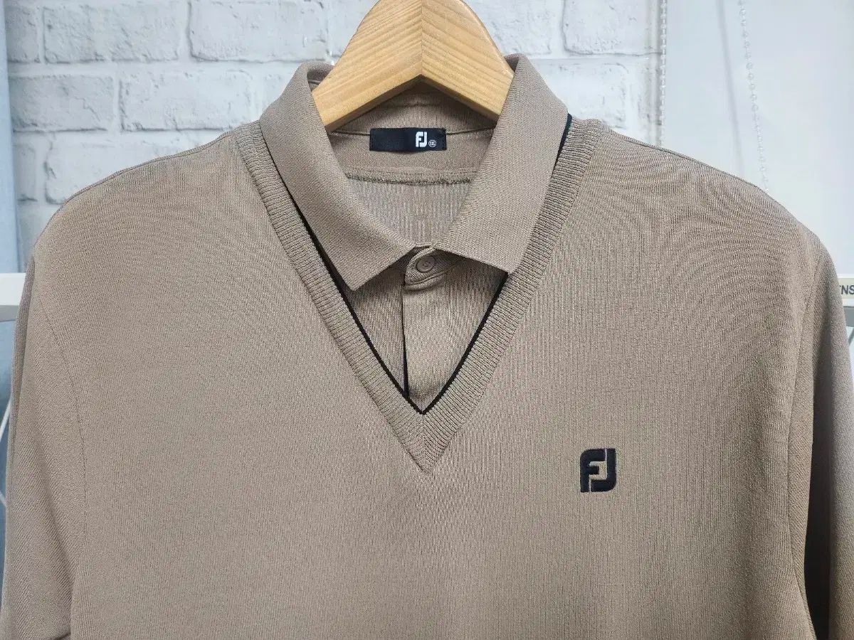 FootJoy フットジョイ メンズ ニット ゴルフショートスリーブ T シャツ 110 V 首 レイヤード ショートスリーブカラー ML78