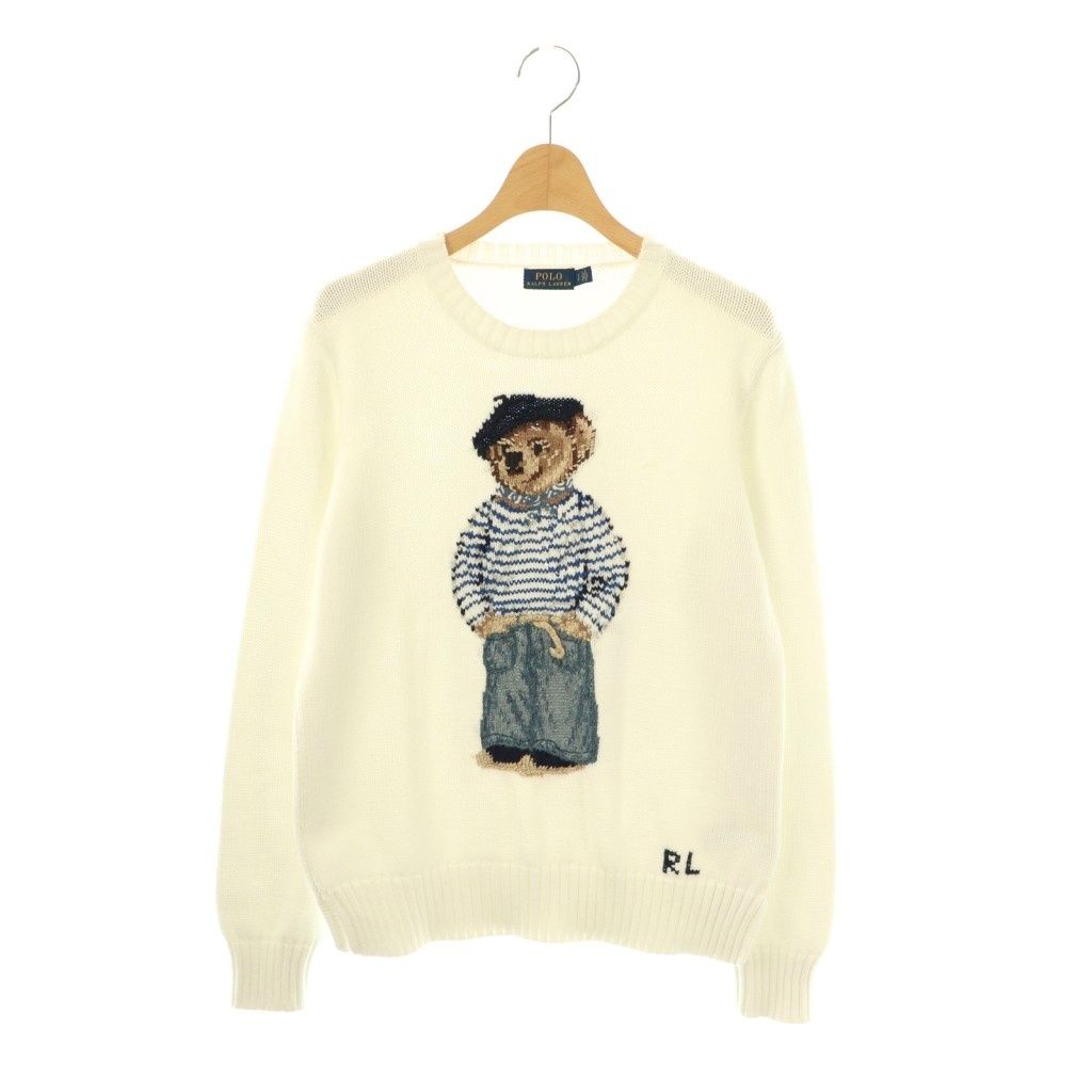 ラルフローレン　正規品　ニット　セーター　ポロベア　ホワイト　美品 ポロ ラルフローレン POLO RALPH LAUREN ポロベア コットン