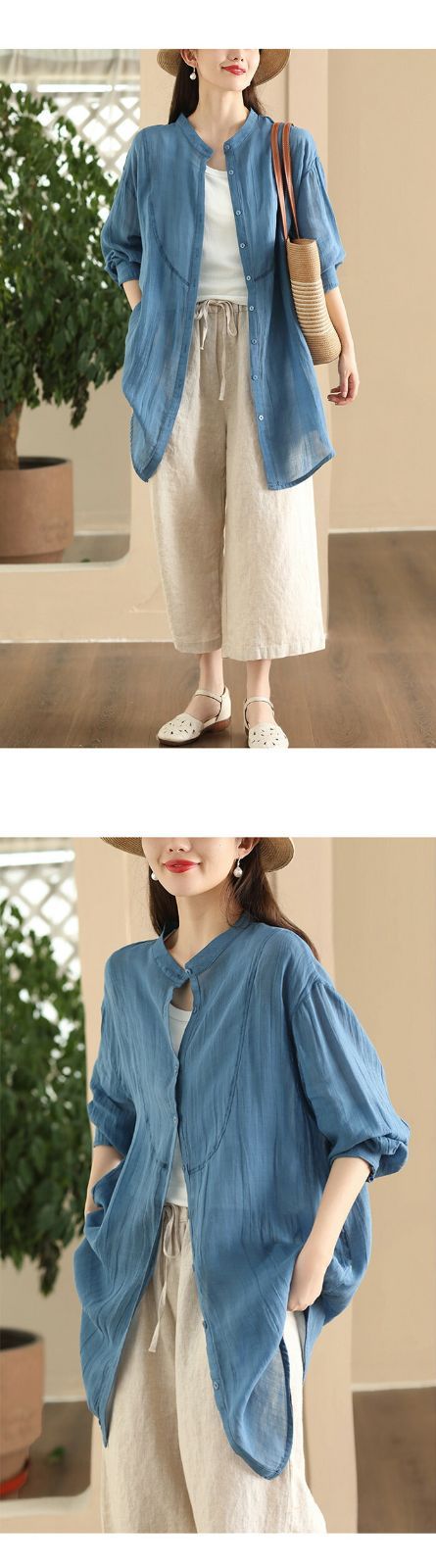 カーディガン レディース ロングシャツ シャツ 長袖 ブラウス