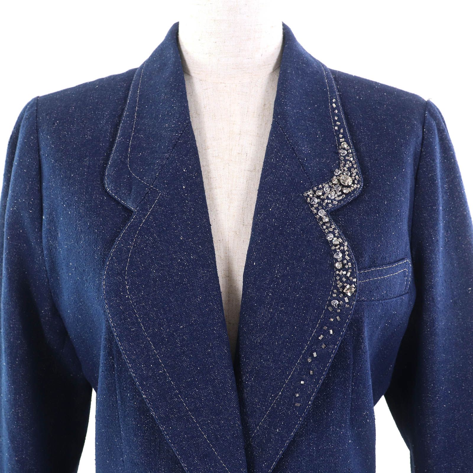 LEONARD 濃紺スカート　サイズ42 美品△LEONARD FASHION レオナール ファッション シルク100