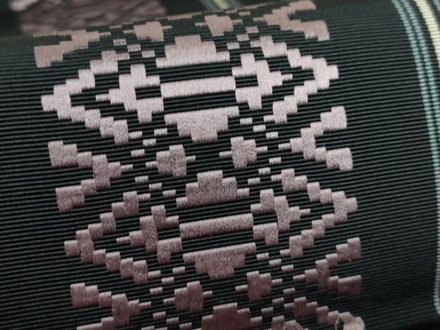 平和屋着物○本場筑前博多織 八寸名古屋帯 献上 砂色 正絹 逸品