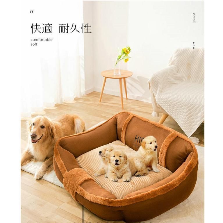 ペットベッド クッション マット 夏の冬の犬のベッドのソファ、防水耐久性のあるPUカバー、小さな犬/犬用のかわいい柔らかい子犬犬小屋のソファ、白 (Size : M 7 | BingoPaw 犬 ベッド 夏 大型犬 ひんやり ソファ ペットベッド