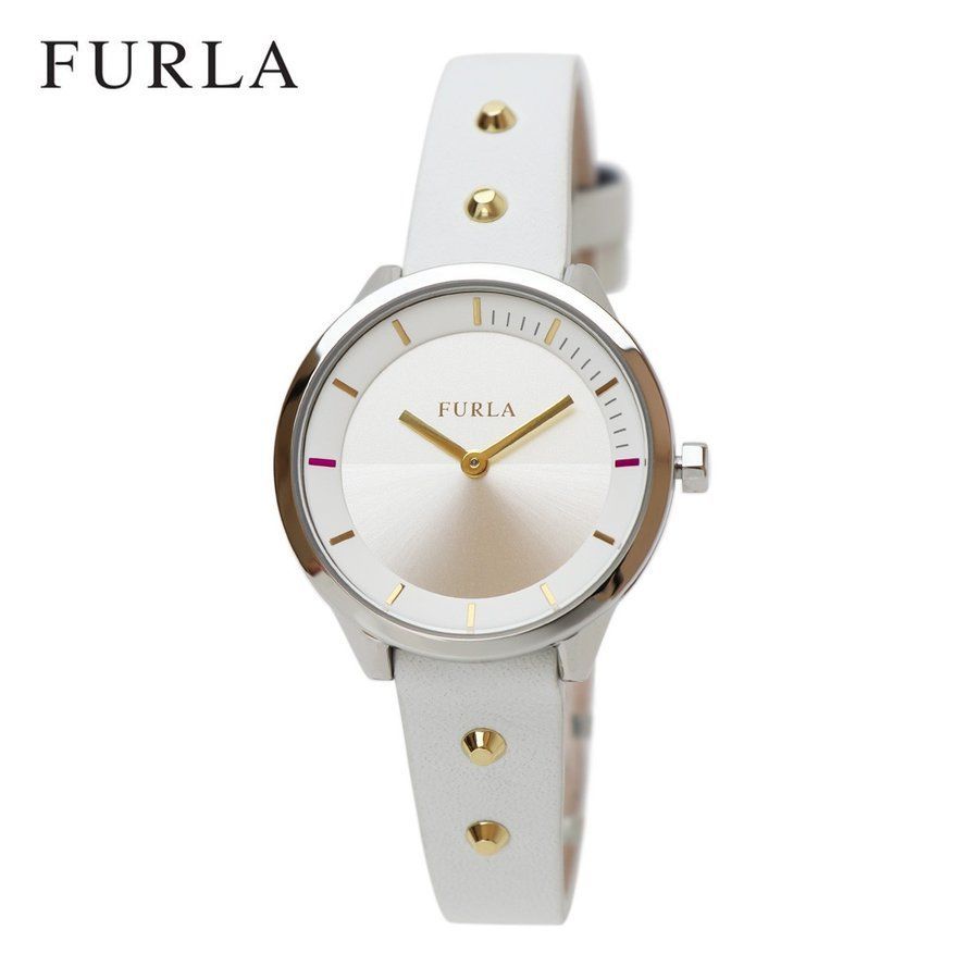 FURLA フルラ METROPOLIS メトロポリス 31mm スタッズ ホワイト 白