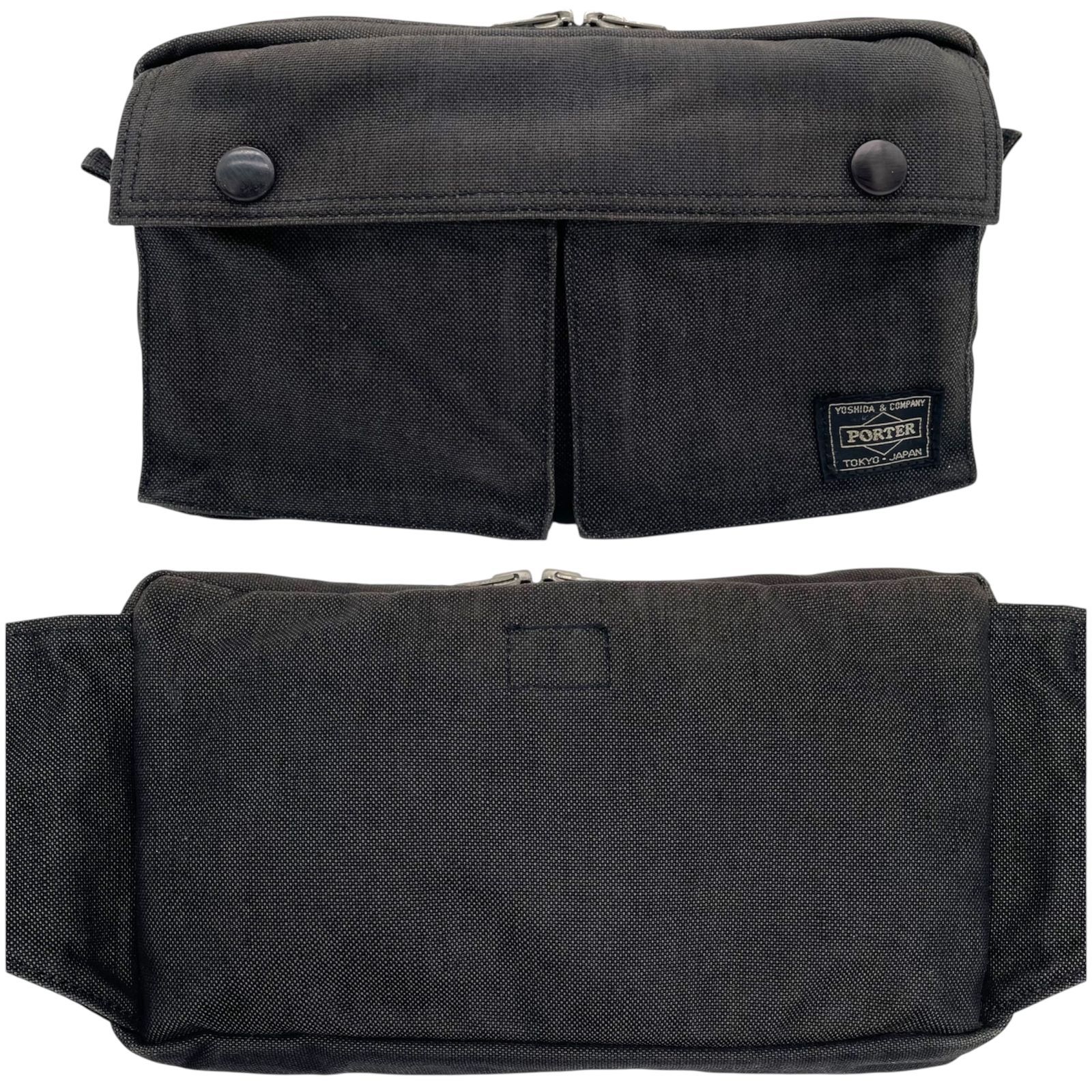 【美品】PORTER 吉田カバン スモーキー ウエストバッグ ボディバッグ 黒 吉田カバン PORTER SMOKY/ポータースモーキー ウエストバッグ