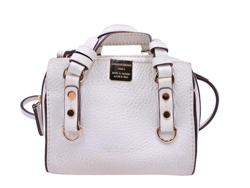 DSQUARED2 ディースクエアード　レザー　ショルダーバッグ 2WAY ドンドン見直し】美品△DSQUARED2 ディースクエアード DEAN AND