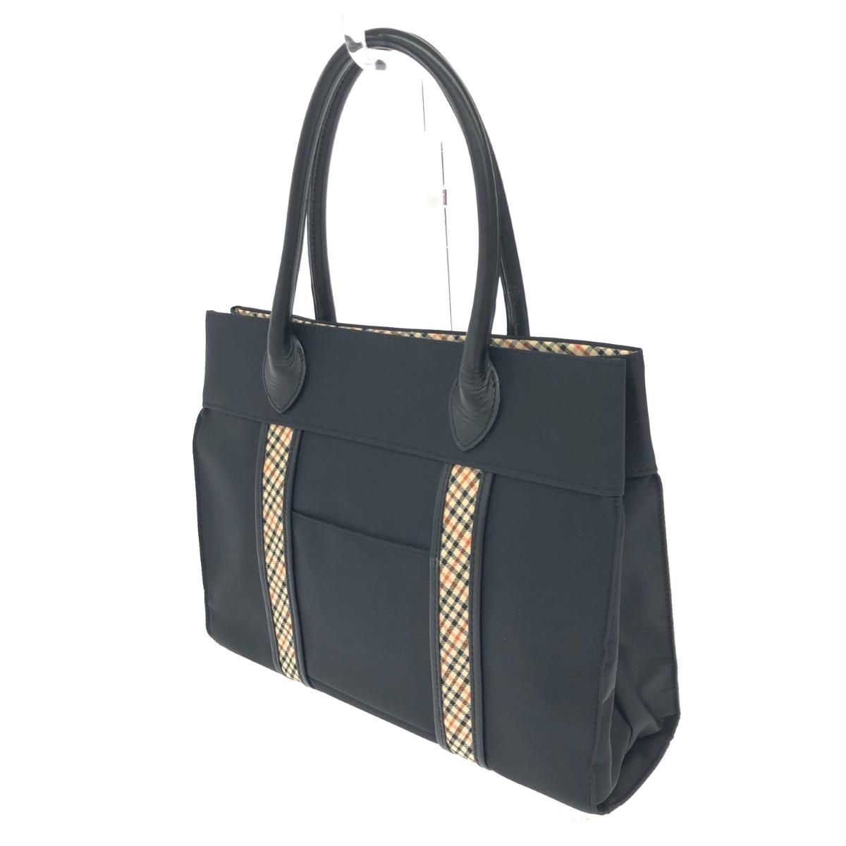 良好 DAKS LONDON ダックスロンドン ミニ トートバッグ ブラック 