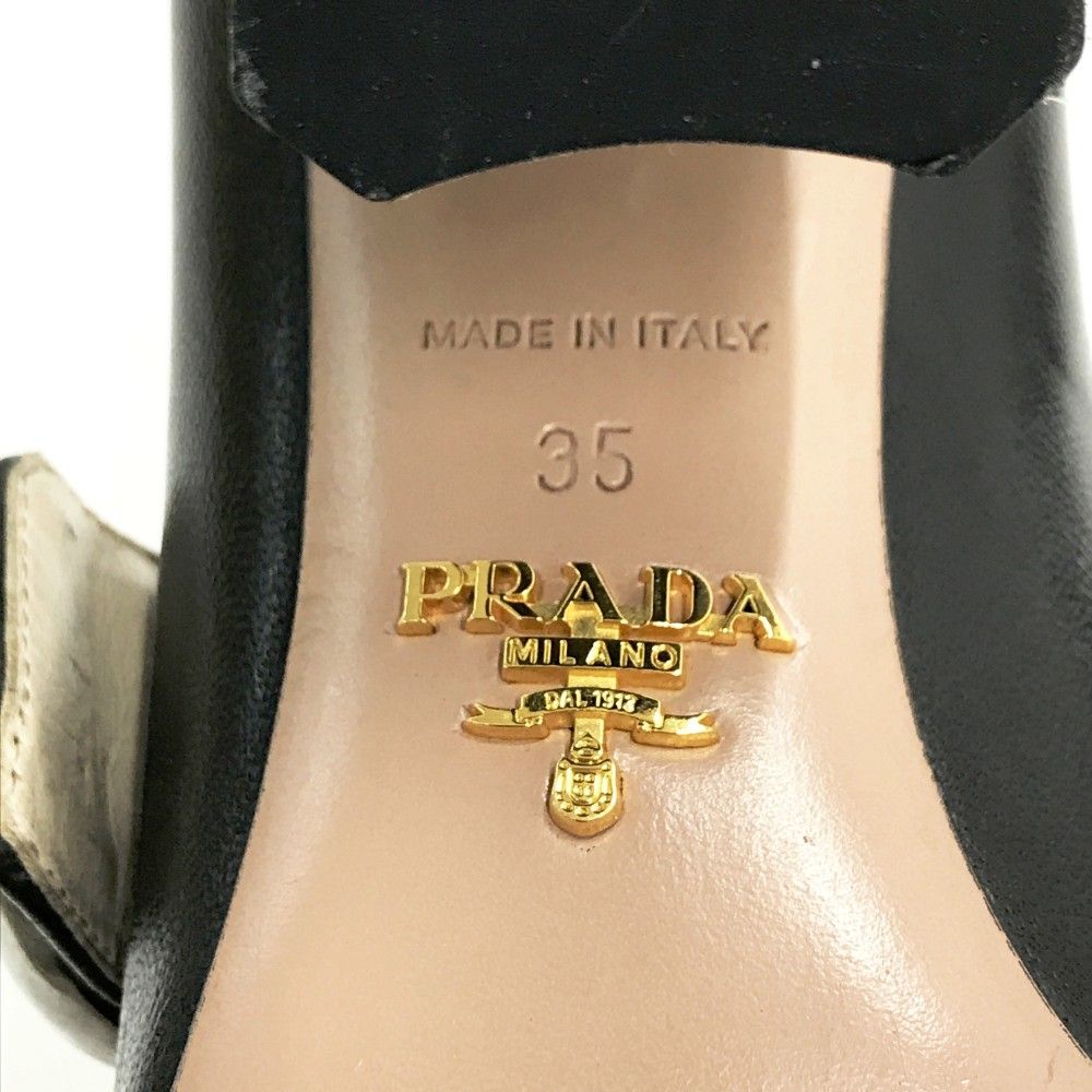 PRADA プラダ パンプス アンクルストラップ ブラック系 35 レディース