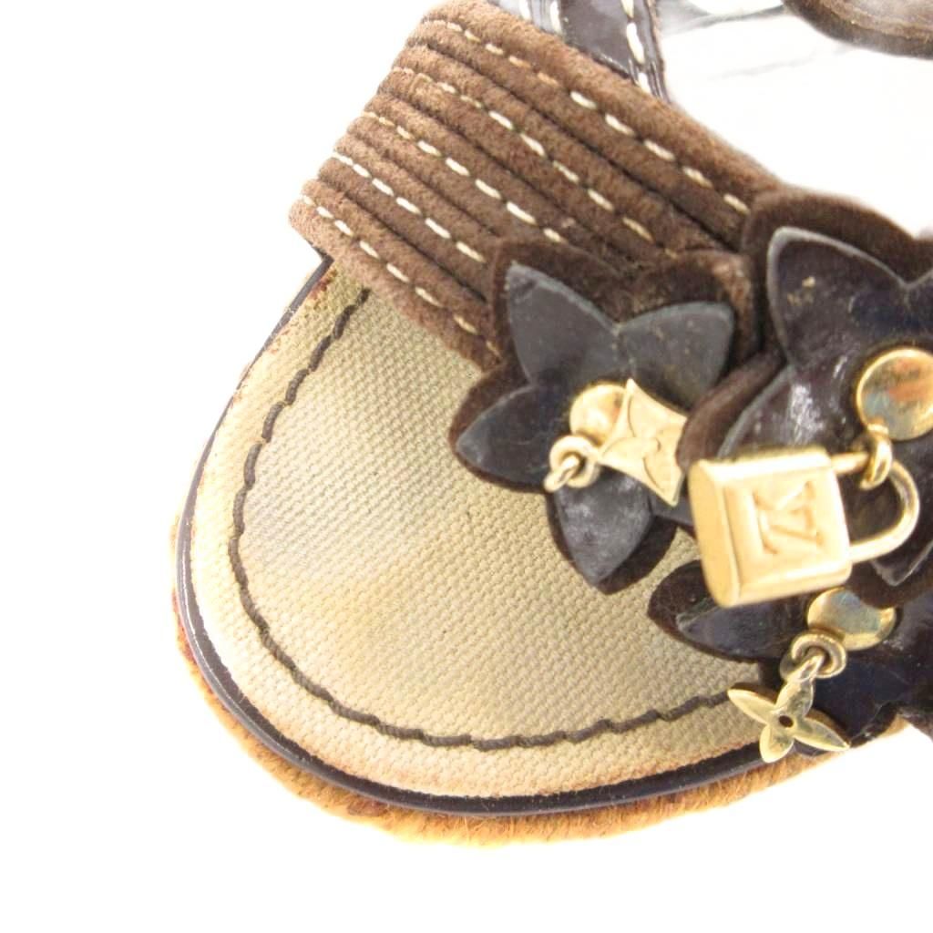 ルイヴィトン スエードヒール size37 ルイヴィトン LOUIS VUITTON サンダル ヒール ストラップ