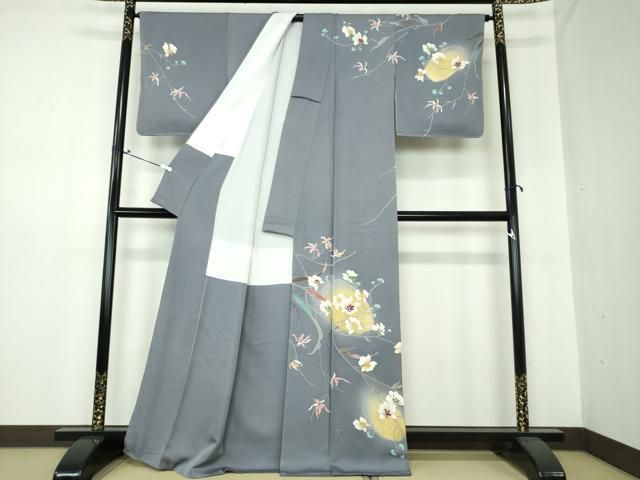 平和屋着物○訪問着 刺繍 枝垂れ花 暈し染め 金彩 正絹 逸品 未使用