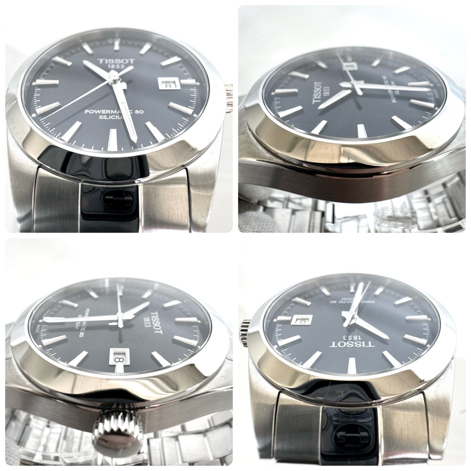 【美品】ティソ　TISSOT　ジェントルマン　パワーマチック80　T127407A　自動巻　ネイビー　デイト表示　裏スケ