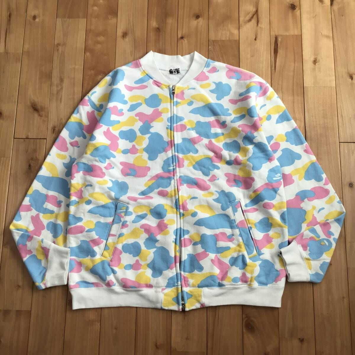 マルチカモ スウェット ブルゾン Lサイズ a bathing ape BAPE cotton candy camo sweat jacket New multi camo エイプ ベイプ NIGO