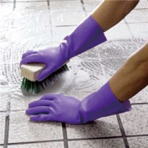 〔まとめ〕 ショーワグローブ ビニトップ厚手手袋 M バイオレット 132 MV 10双 〔 〕 使い捨て手袋 使いきり手袋