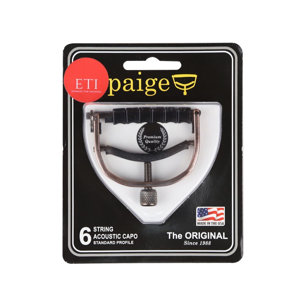 Paige ペイジ アコースティックギター用カポタスト P-6-ETI-Copper 銅製 馬蹄形 ETI 圧条 アメリカ製