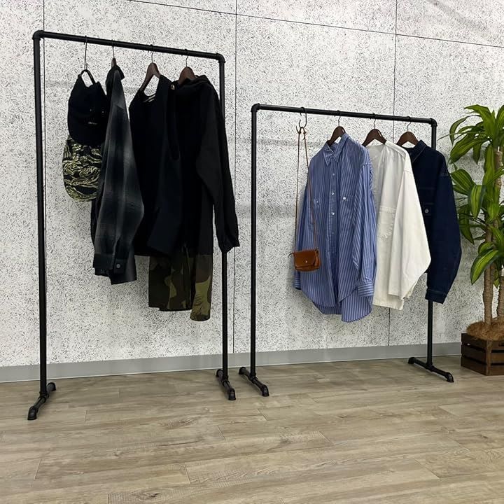 FiDi ハンガーラック ガス管 アイアン 黒 パイプ インダストリアル