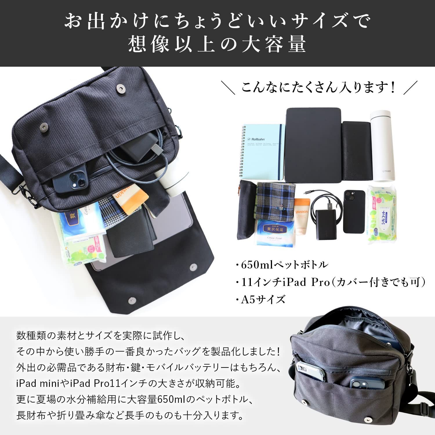 送料関税無料】 リュックサイズのボディーバッグ カーキ色