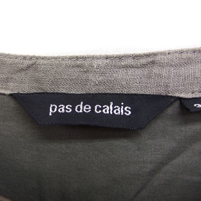 パドカレ　シャツ　36 2021SS パドカレ pas de calais コットン リネン ブレンド