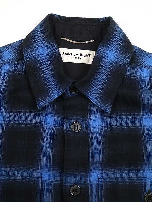 SAINT LAURENT PARIS サンローラン パリ 15AW オンブレチェックシャツ